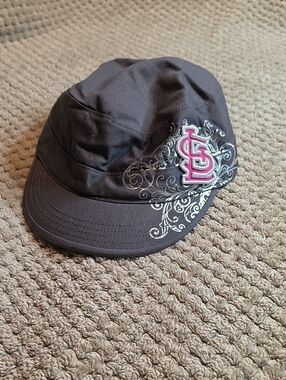 St Louis Black Embroidered Cap with Pink Logo Baseball